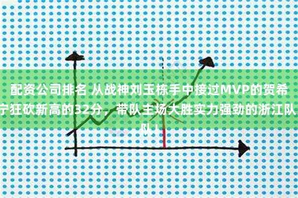配资公司排名 从战神刘玉栋手中接过MVP的贺希宁狂砍新高的32分，带队主场大胜实力强劲的浙江队！